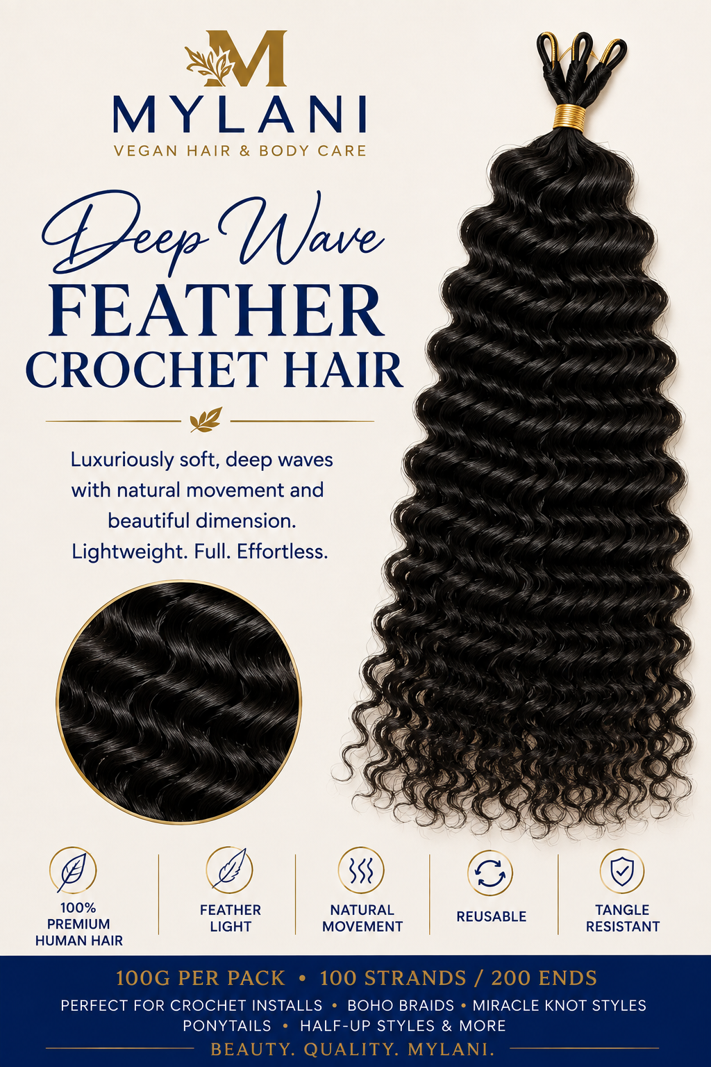 Mylani Feather Crochet Hair™ | 100% Human Hair