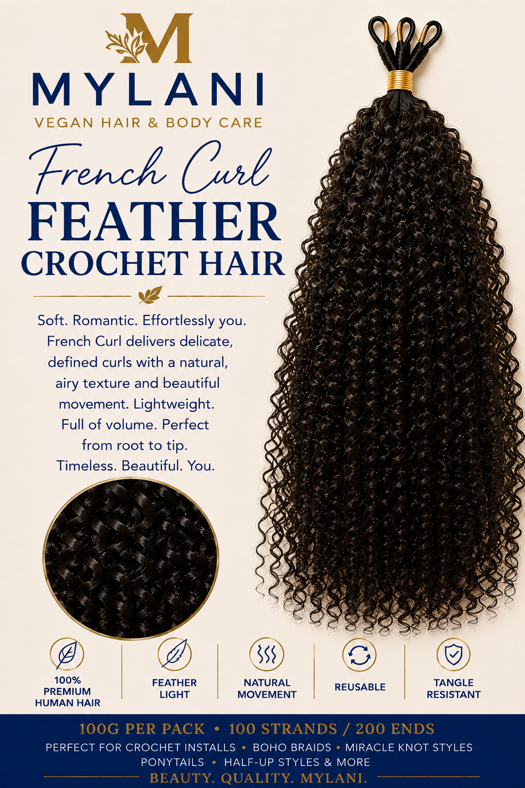 Mylani Feather Crochet Hair™ | 100% Human Hair