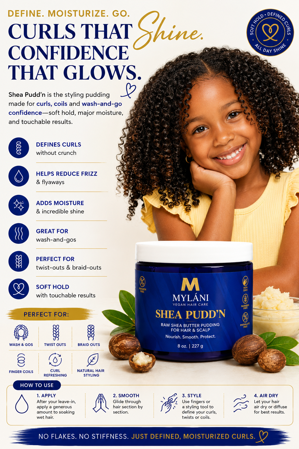 Shea Pudd'n Curl Defining Cream – Soft Hold, Zero Crunch