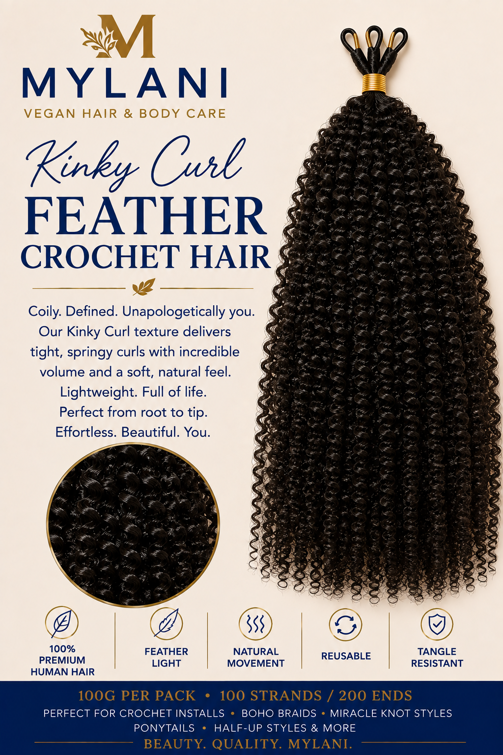 Mylani Feather Crochet Hair™ | 100% Human Hair
