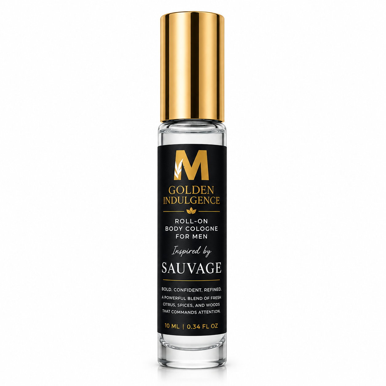 Golden Indulgence™ Roll-On Body Cologne for Men Inspired by Sauvage