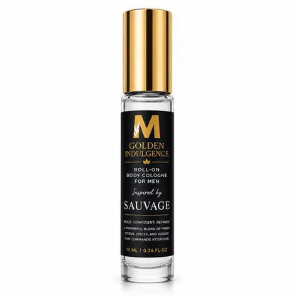 Golden Indulgence™ Roll-On Body Cologne for Men Inspired by Sauvage
