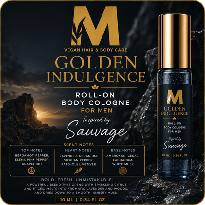 Golden Indulgence™ Roll-On Body Cologne for Men Inspired by Sauvage