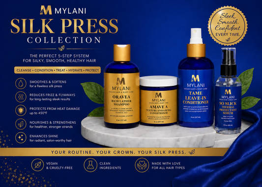 Mylani Silk Press Bundle: The Complete 4-Step System for Silky, Smooth, Heat-Protected Hair