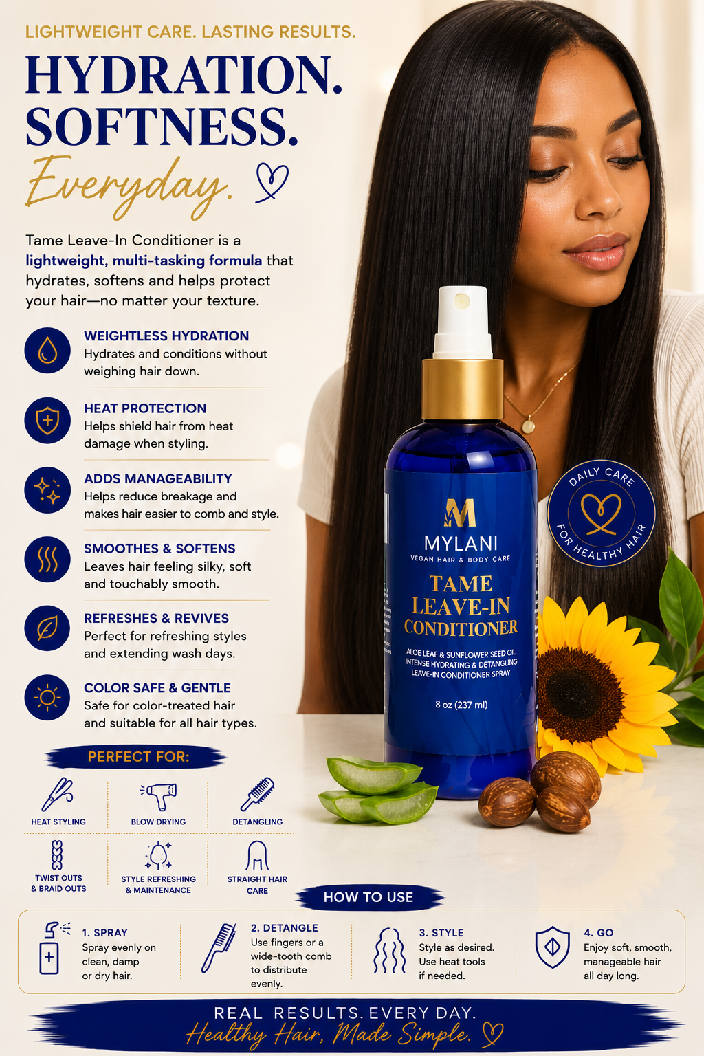 Tame Leave-In Conditioner – Detangle, Soften & Define