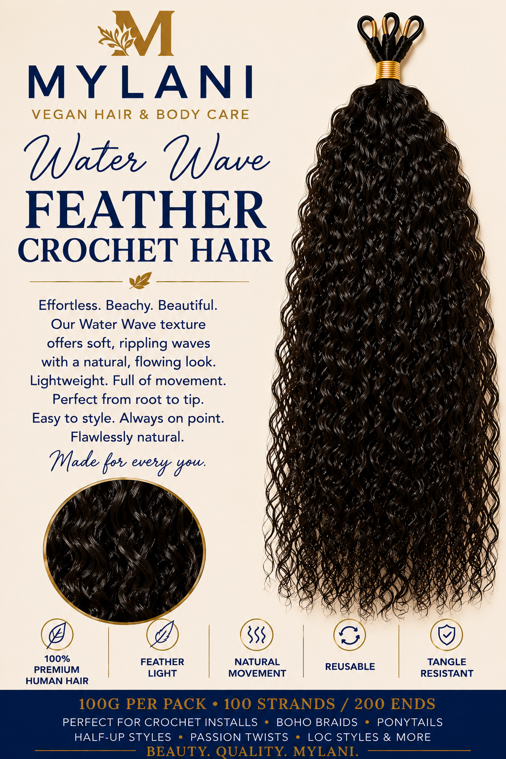 Mylani Feather Crochet Hair™ | 100% Human Hair